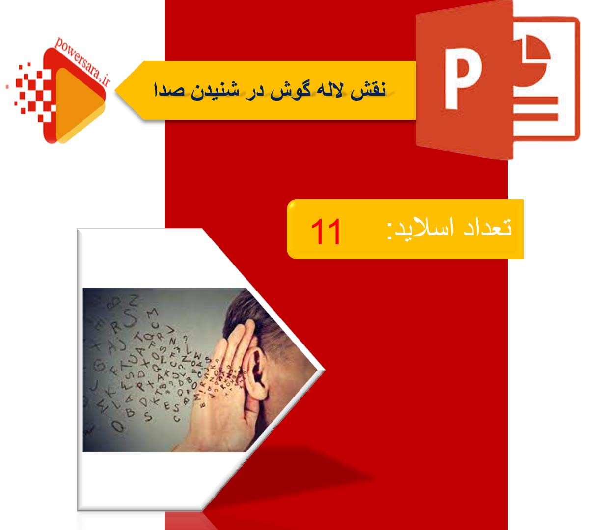 پاورپوینت نقش لاله گوش در شنیدن صدا 